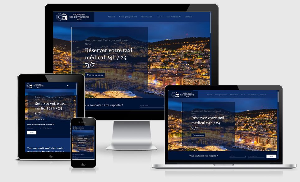 Création du site internet d’un groupement de taxis conventionnés à Nice.