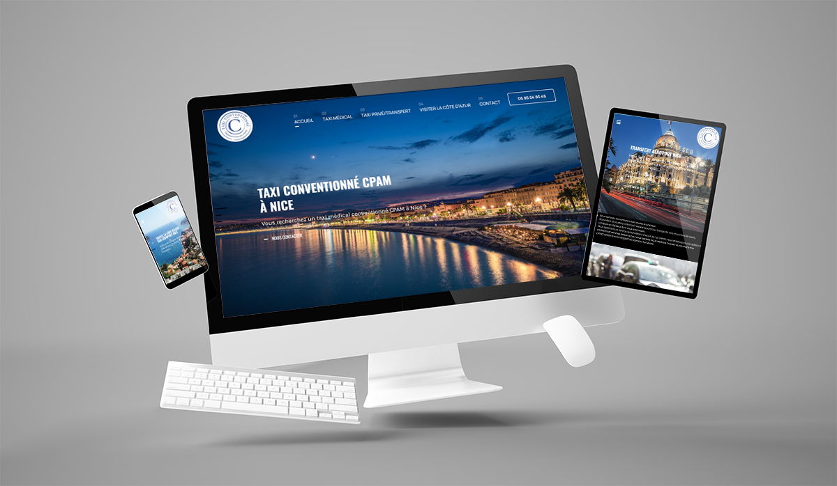 Création du site internet de taxi médical conventionné CPAM à Nice.